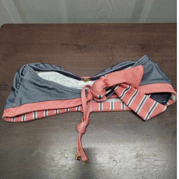 Tommy Hilfiger NWT Size Medium Core Navy Bandeau Swimsuit Strapless Bikini Top - Picture 2 of 5